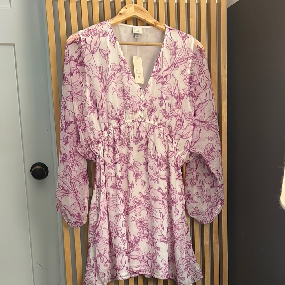a new day Women's Long Sleeve Dress - Pink Floral